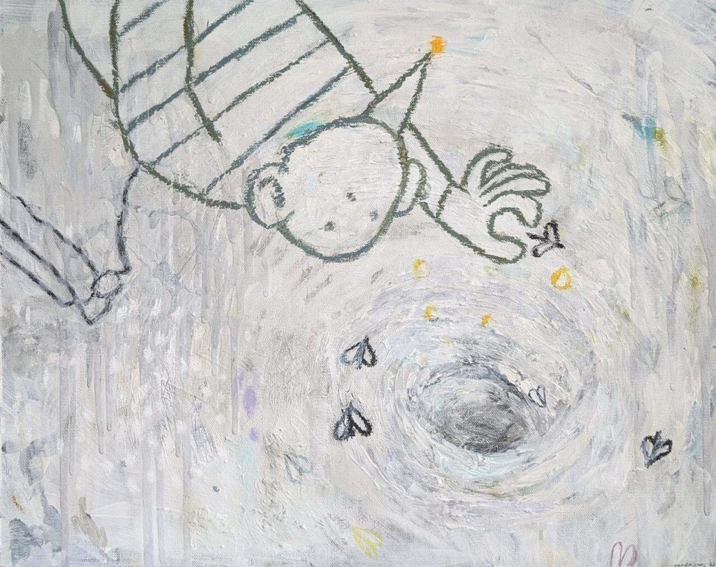Painting by an artist whose language is built from sticks, stones and glass
