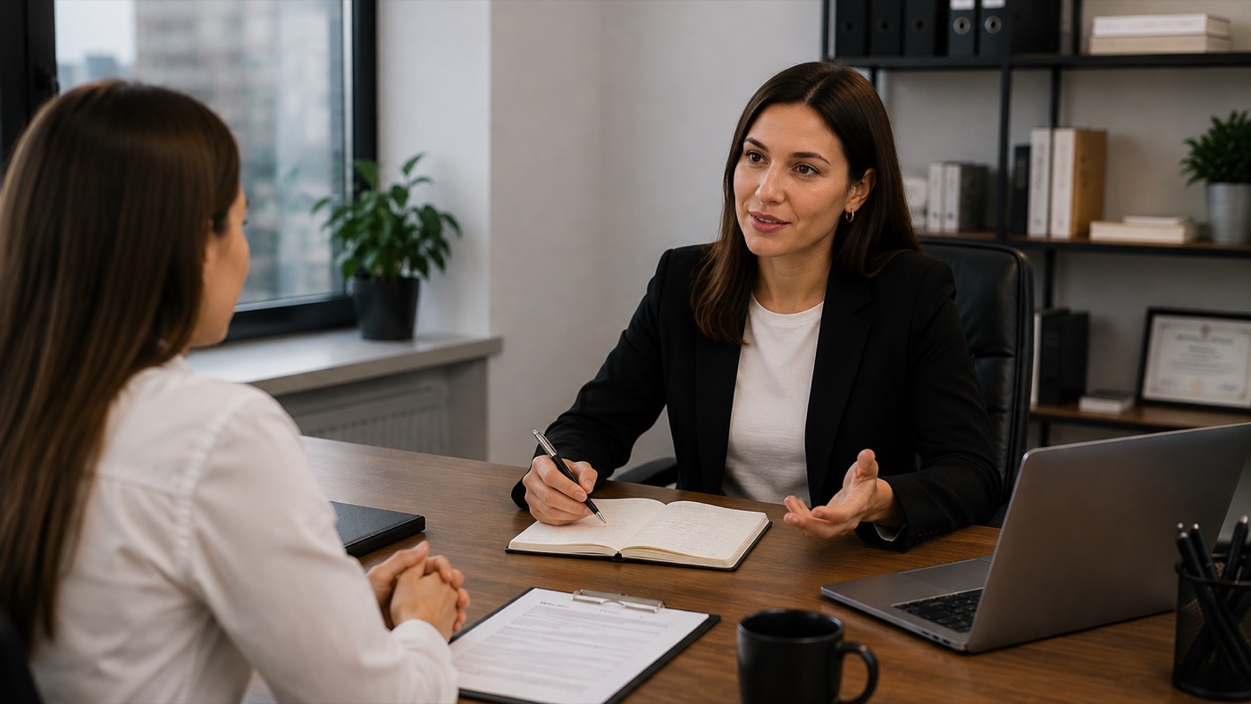 An interview with a candidate