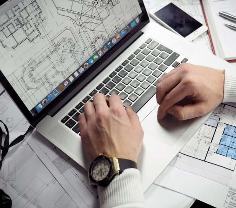 Working with data at a laptop